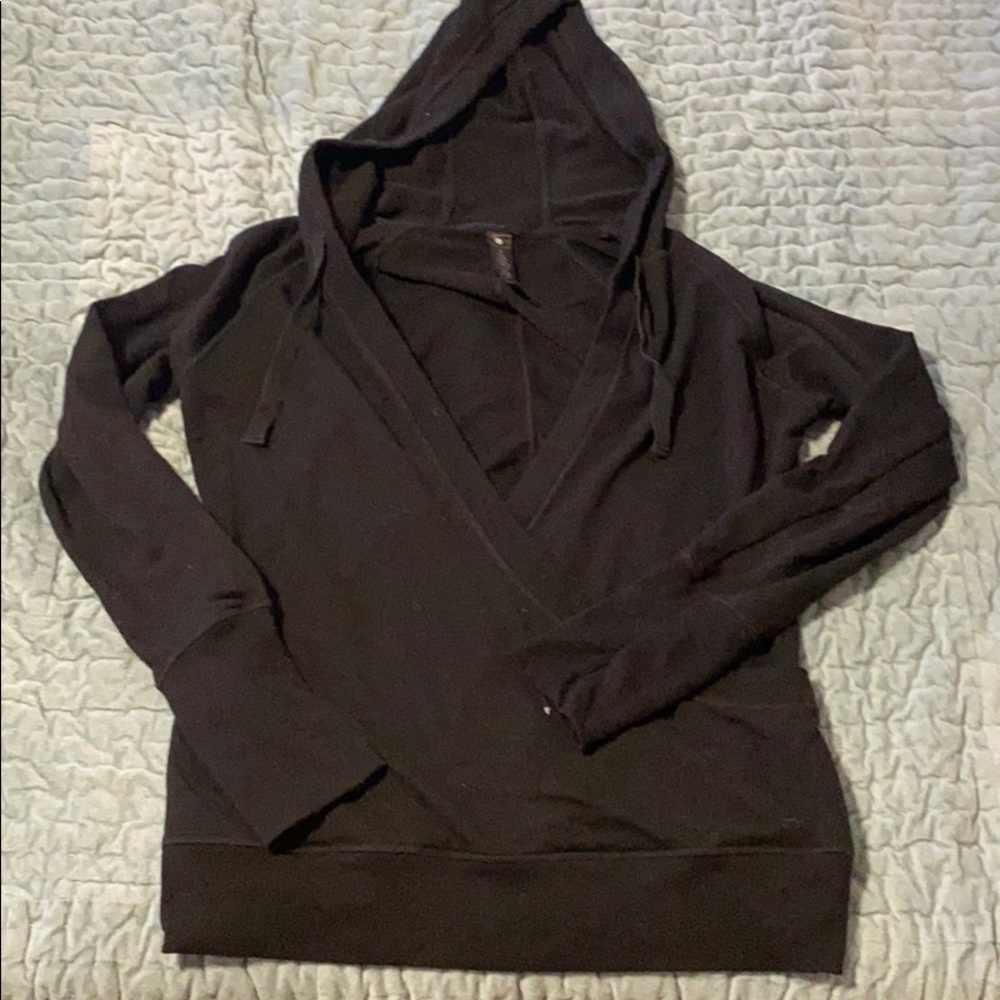 Black athletic wrap top